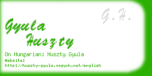 gyula huszty business card